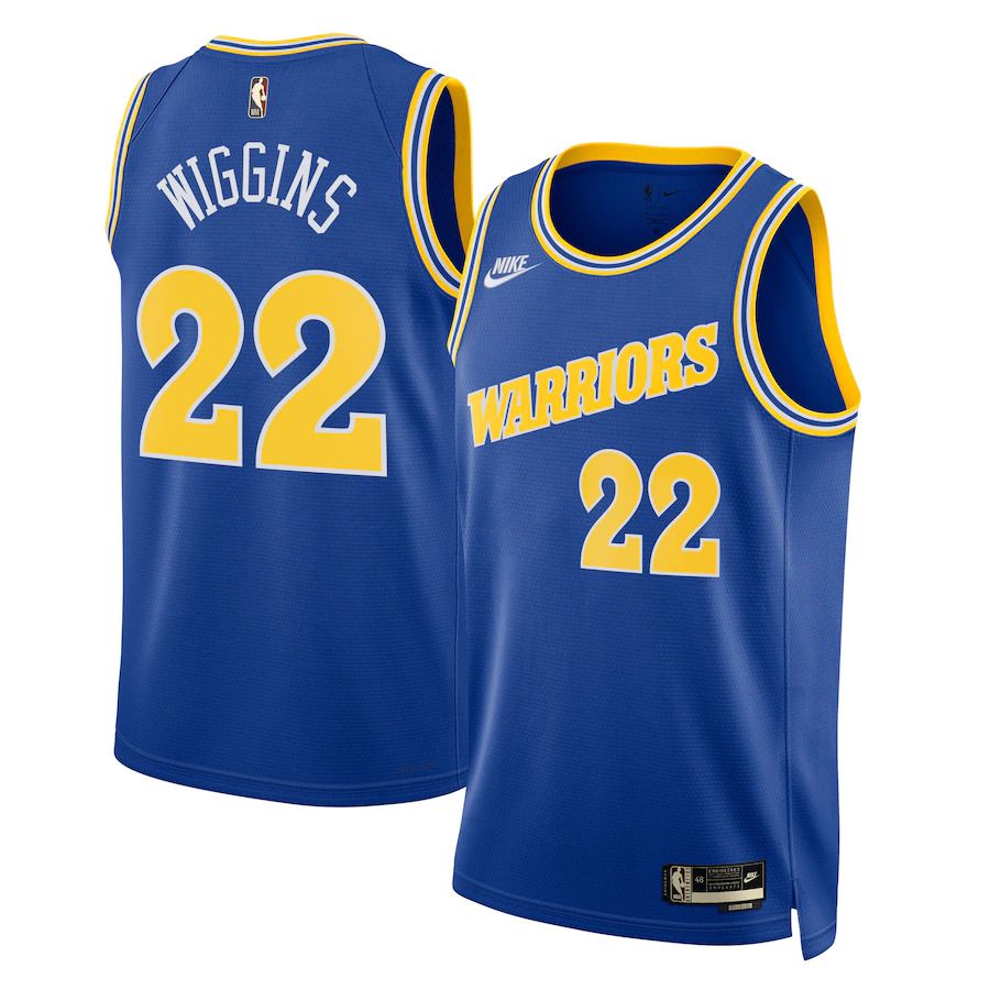 Men Golden State Warriors 22 Andrew Wiggins Nike Blue 2022-23 Swingman NBA Jersey
